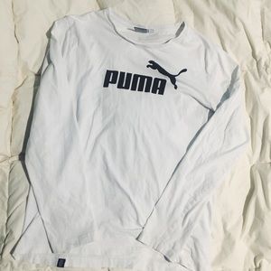 puma white long sleeved